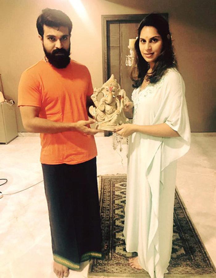 Ram Charan and Upasana's Ganesh Visarjan Photo 