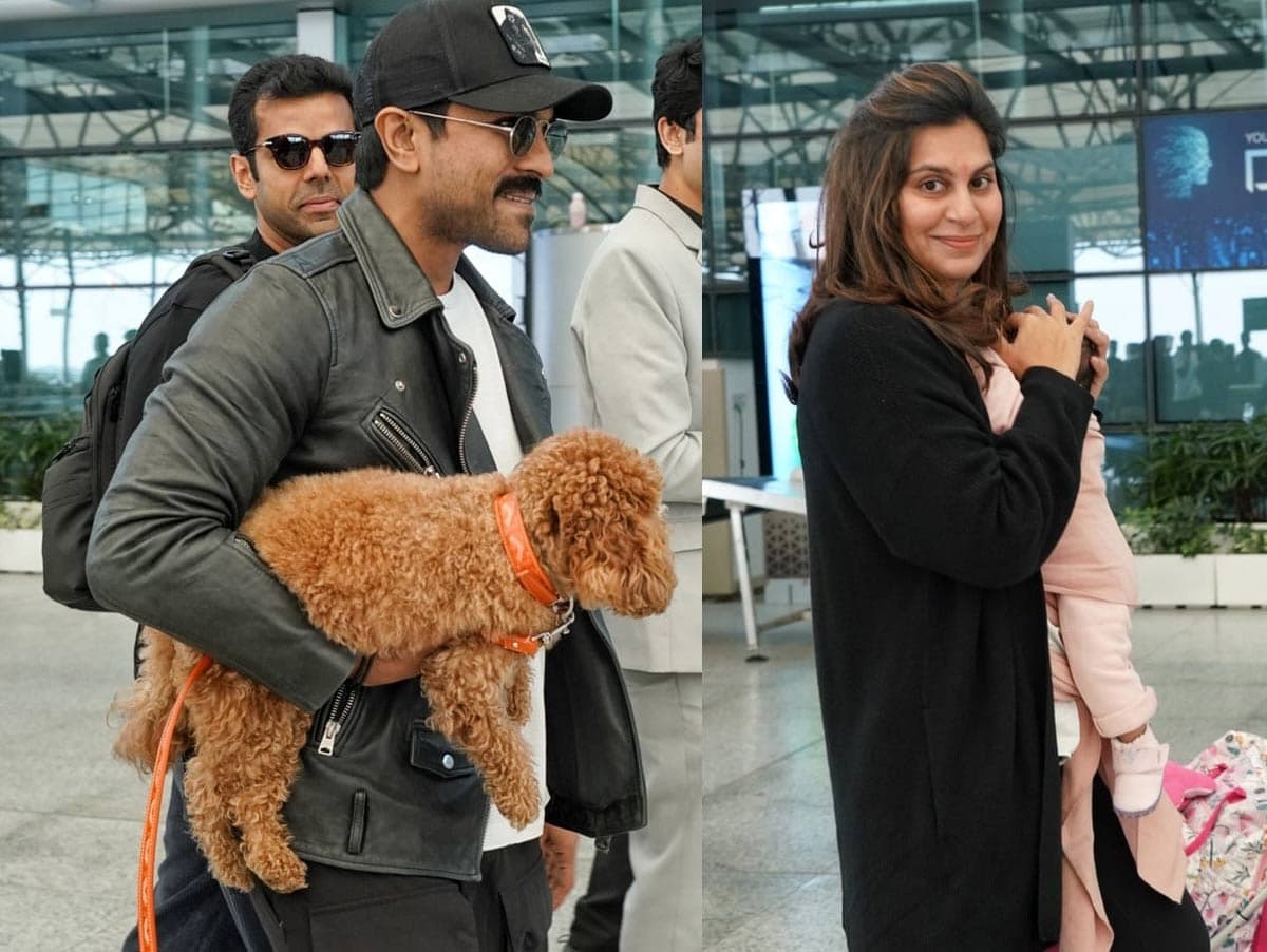 Ram Charan clicked with his wife and daughter