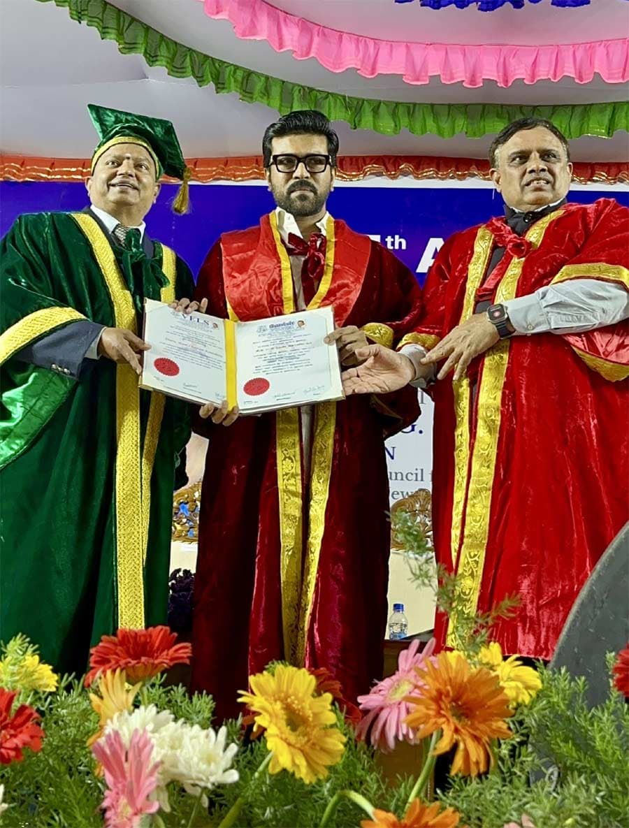 Ram Charan conferred doctorate by the Prestigious Vels University 