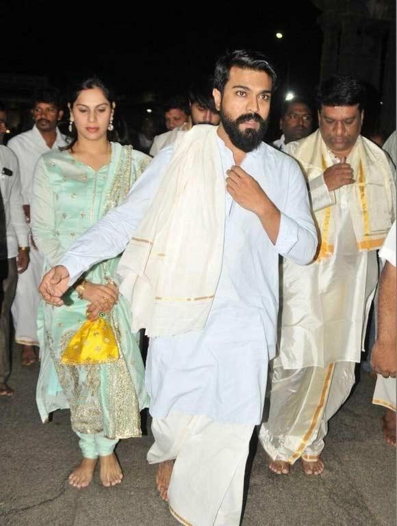 Ram Charan on the way to Tirupati 