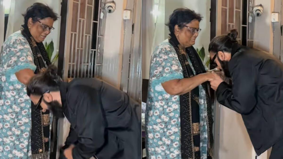 Ranveer Singh touches elderly fan feet