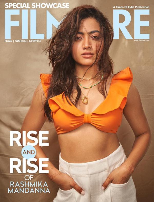 Rashmika Mandanna glamour look in Filmfare magazine