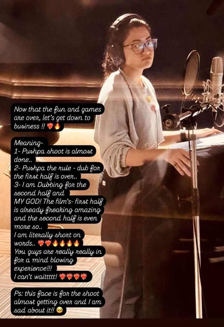 Rashmika review for Pushpa 2