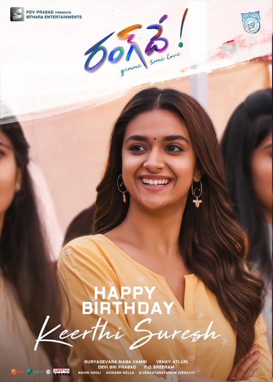 Release of Keerthy Suresh poster from Rang De movie