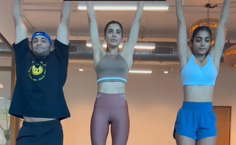 Samantha Accepts 90-Second Dead Hang Challenge