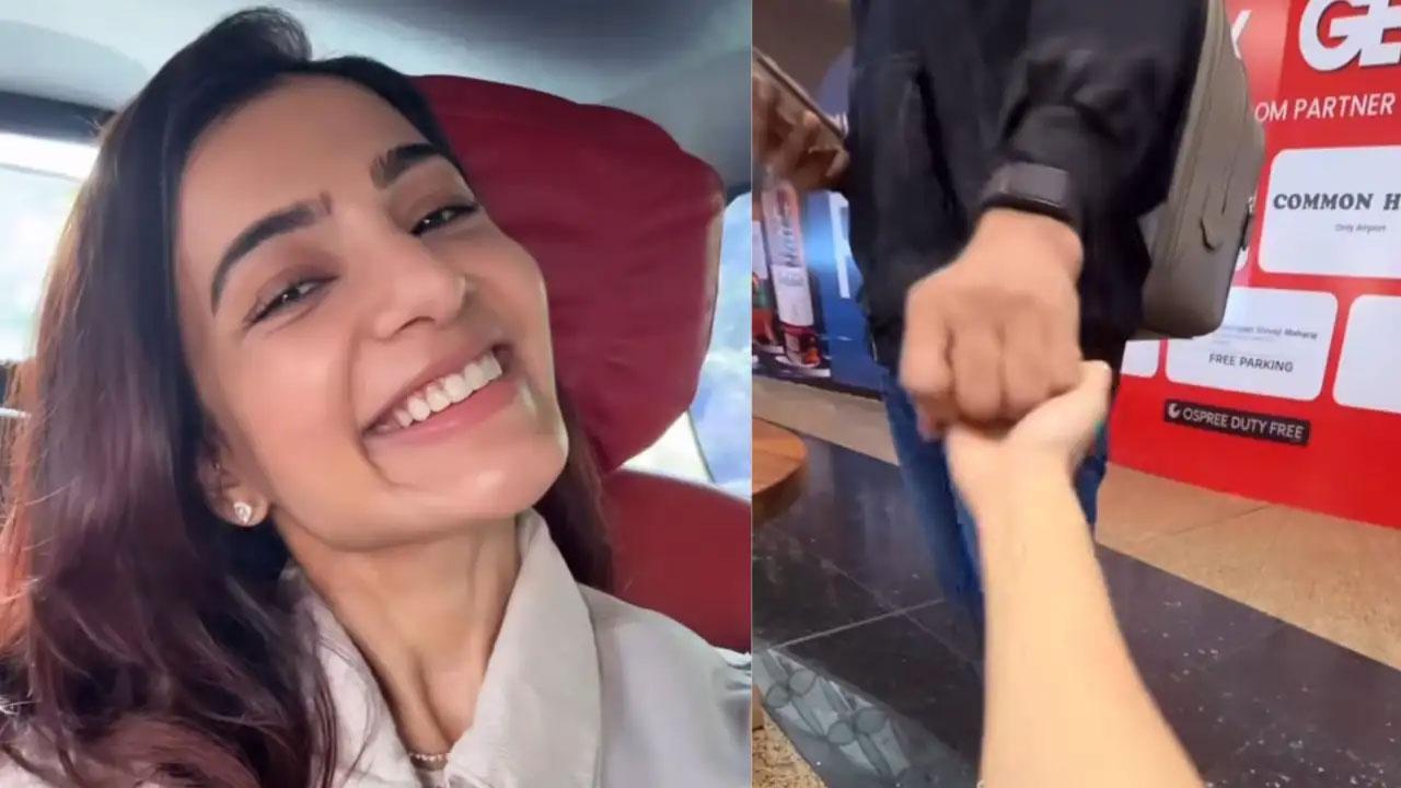 Samantha  holds hands with Raj Nidimoru