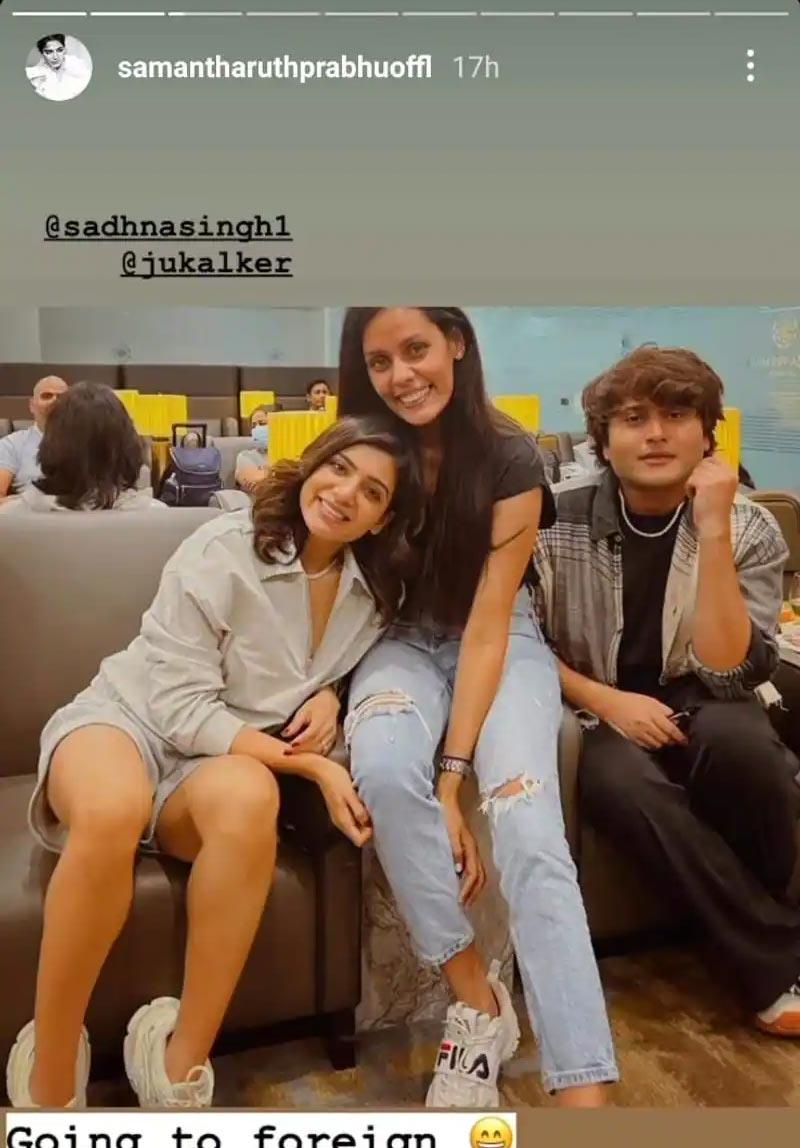 Samantha in Dubai with Preetham Jukalker
