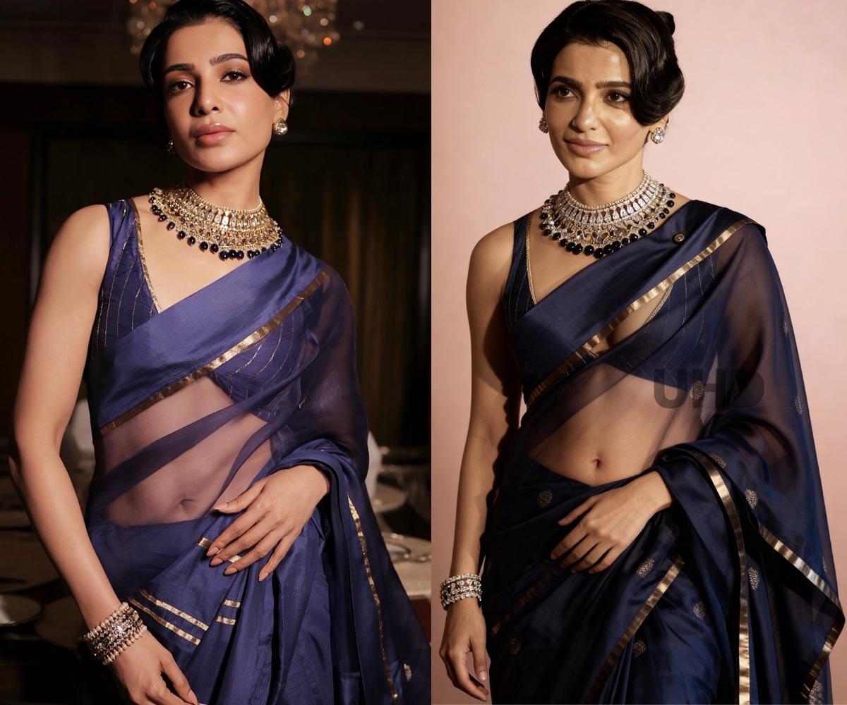 Samantha looks sexy in a saree outfit