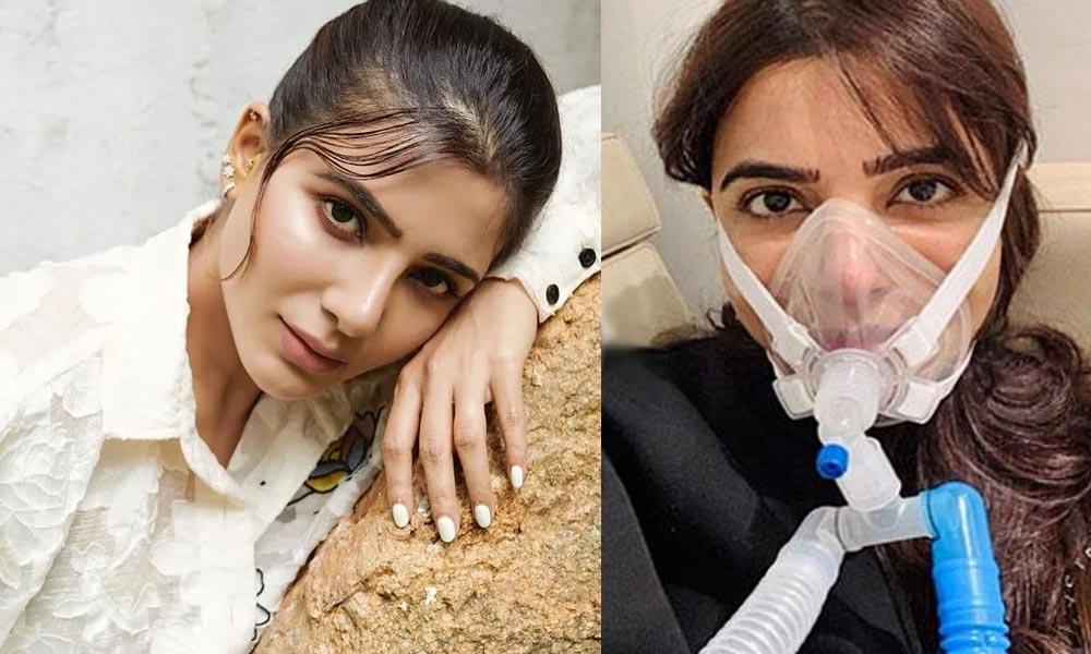 Samantha with oxygen mask