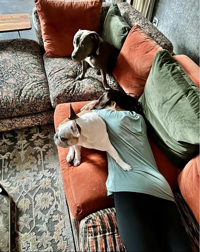 Samantha with pet dog