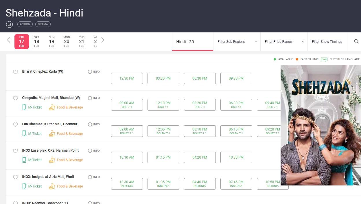  Shehzada First Day Advance Booking Report 