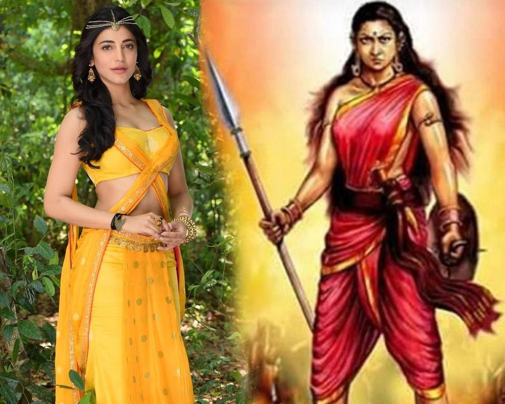 Shruti Haasan in Velunachiyar Biopic