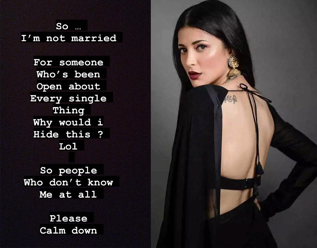 Shruti Haasan Post on Marriage Goes Viral