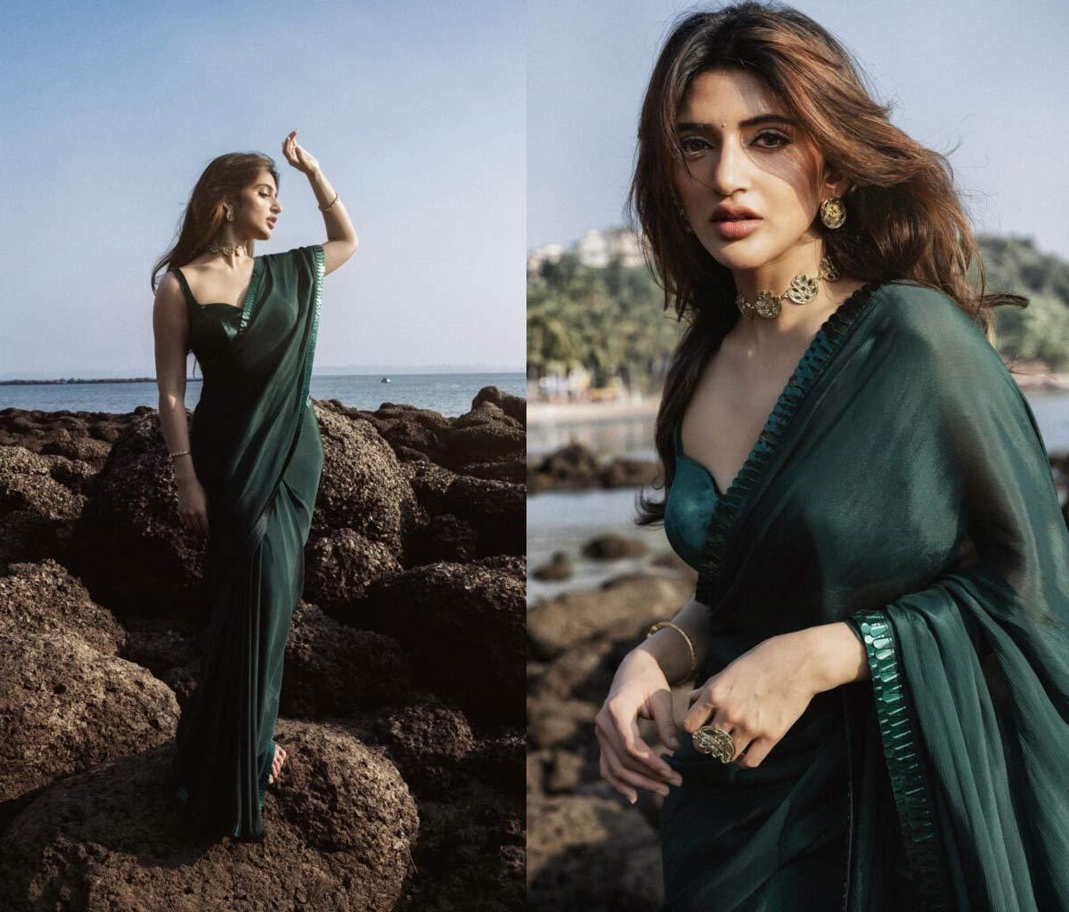 Sreeleela Stuns in Green Saree 