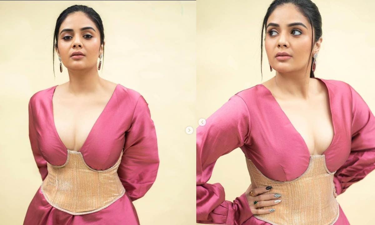 Sreemukhi glamour look