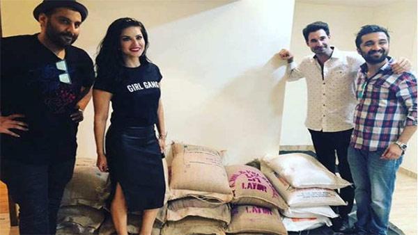 Sunny Leone donates rice, pulses for flood relief 