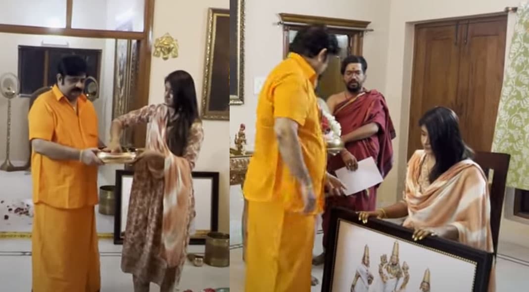 Telugu Heroine Performing Pooja With Venu Swamy