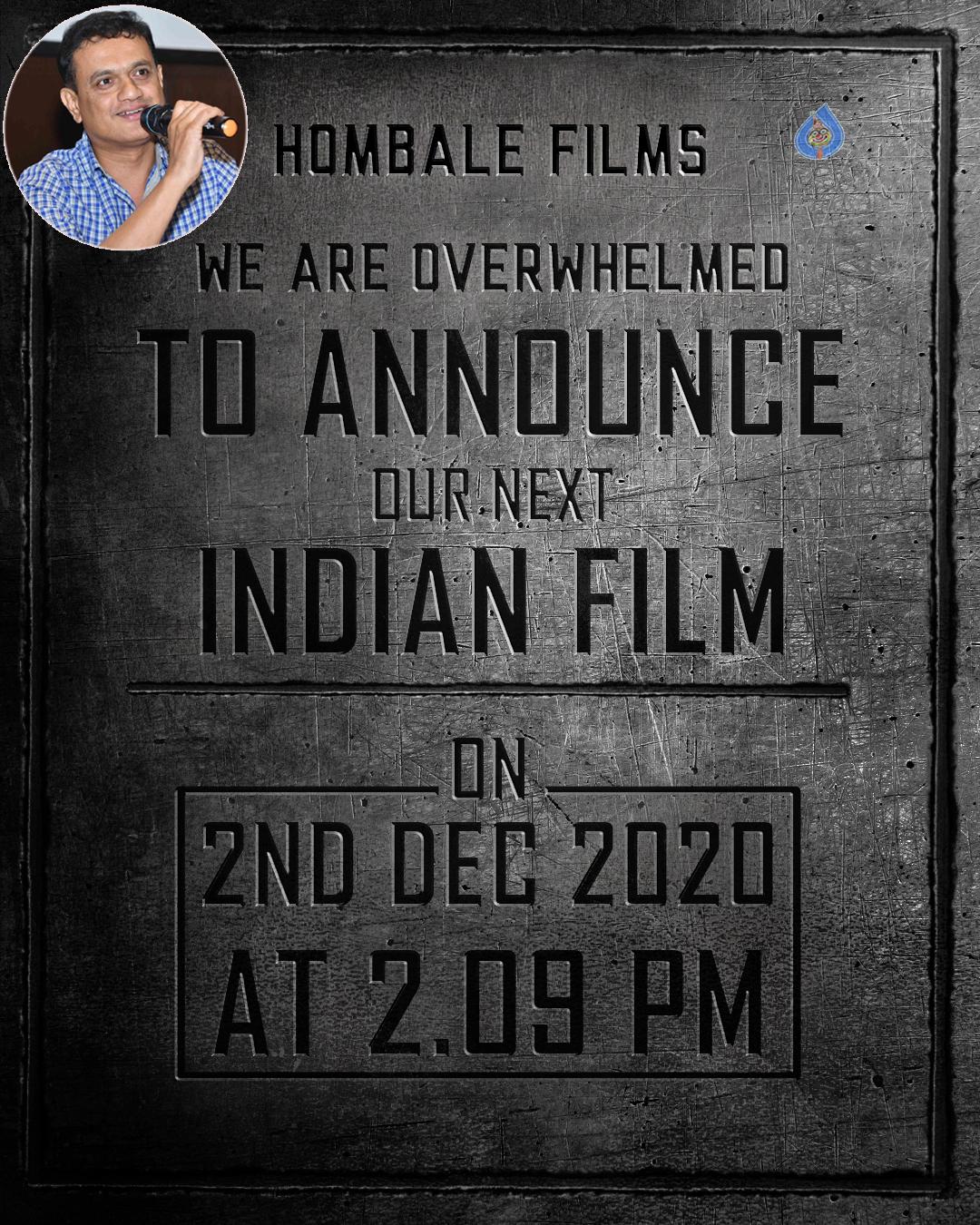 Third Pan India Movie from Hombale Films Banner
