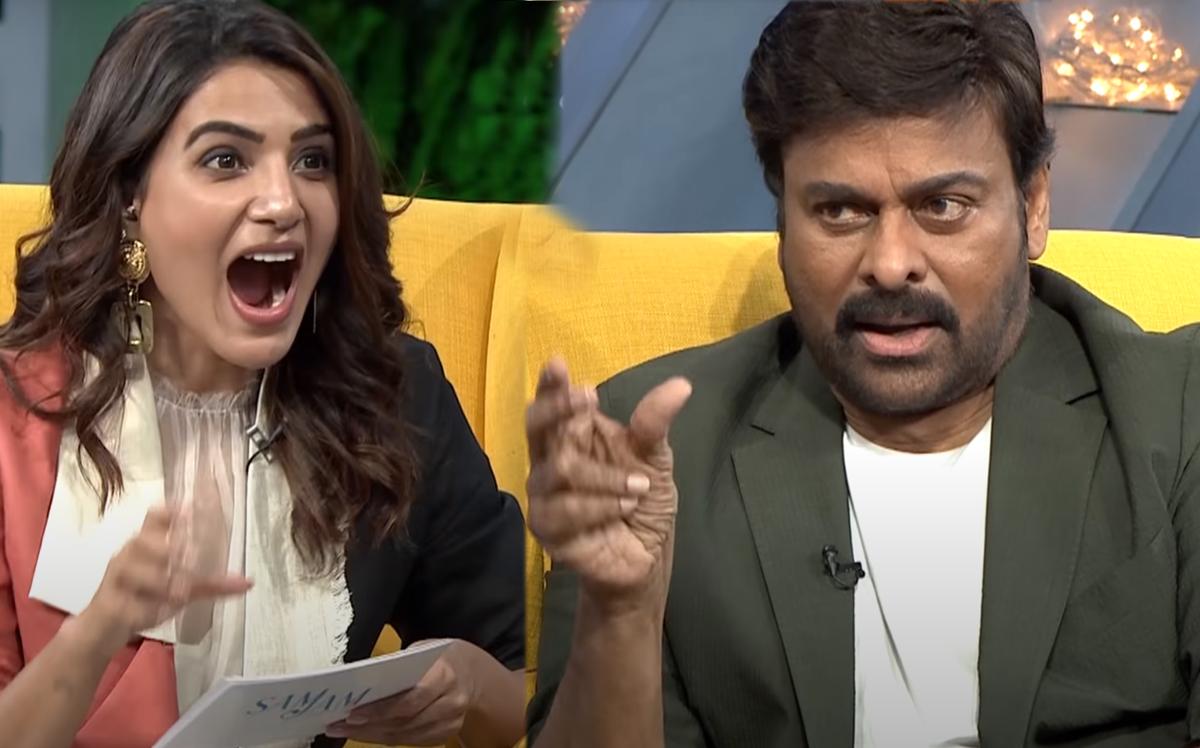 To Sam's amusing question .. Chiru's little hesitation!