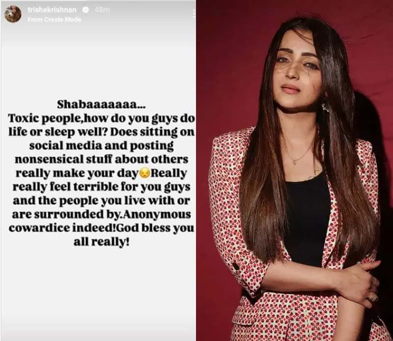 Trisha dropped a cryptic message on her social media