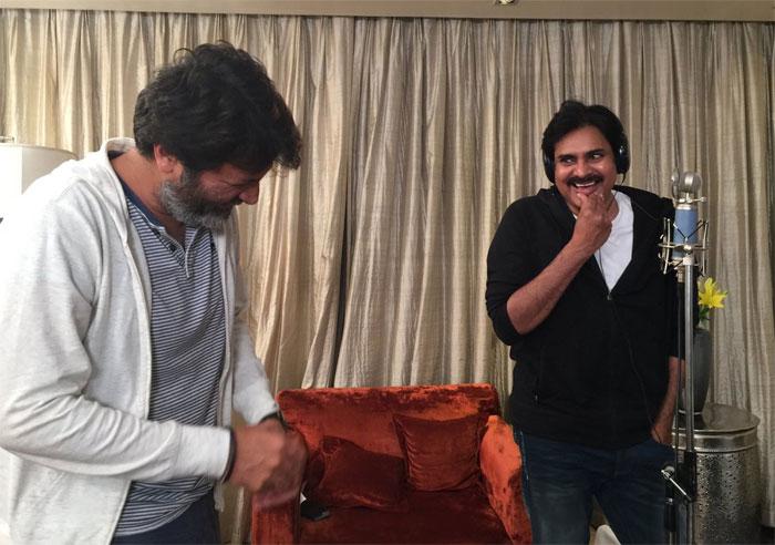 Trivikram and Pawan Sketch on  Kodaka song Release 