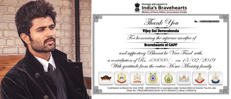 vijay devarakonda support to crpf families