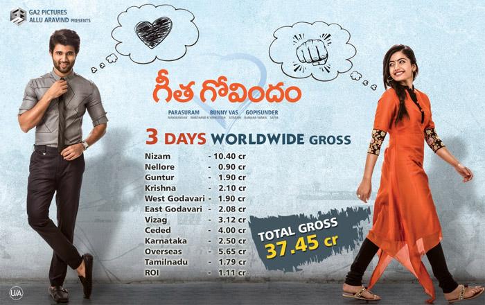 Vijay Deverakonda Geetha Govindam collections list