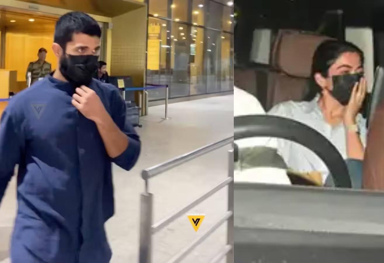 Vijay Deverakonda, Rashmika Leave Mumbai Airport