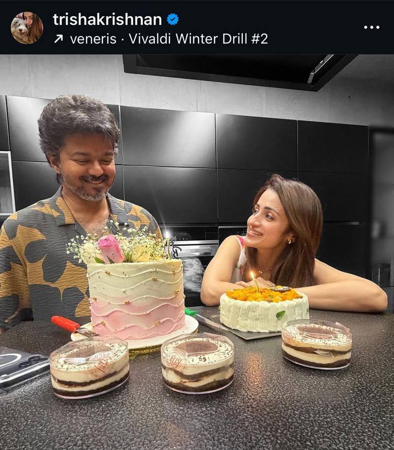 Trisha B-Day wishes to CM Vijay go viral
