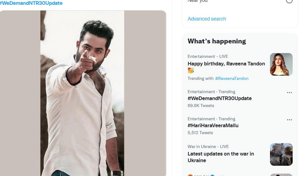 WeDemandNTR30Update hashtag trending in Twitter