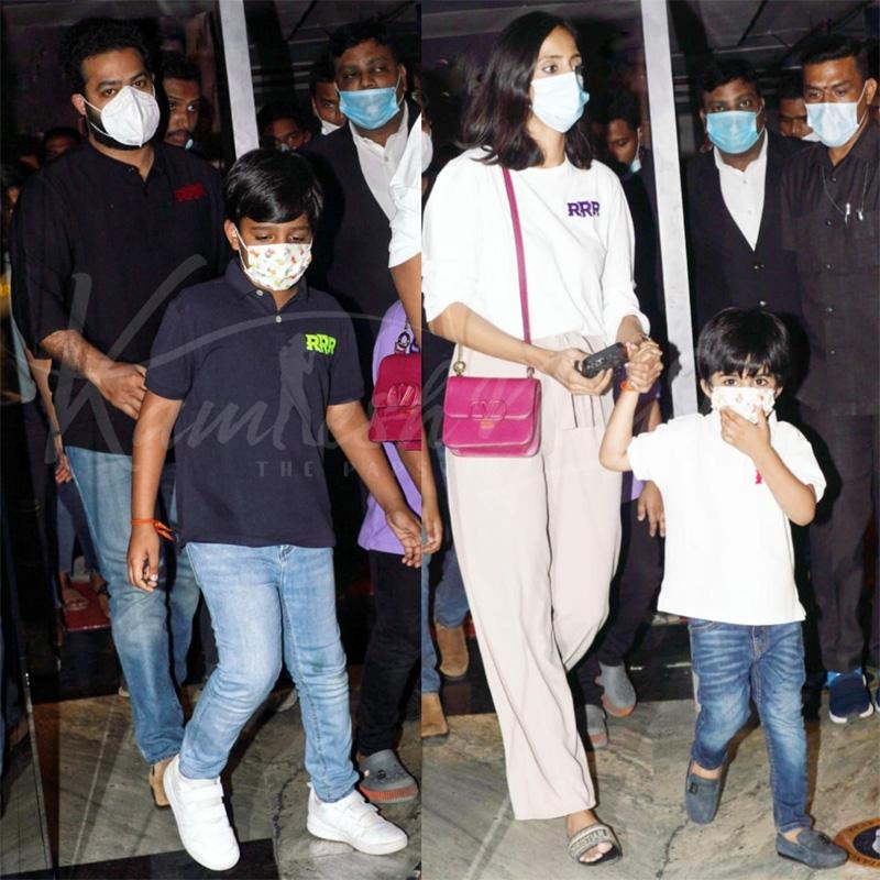 Young Tiger NTR and family spotted at AMB