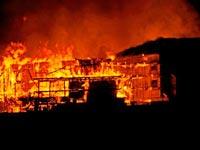 Bus destroyed in fire