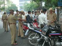 Police keep a tight vigil on sensitive areas in Hyderabad