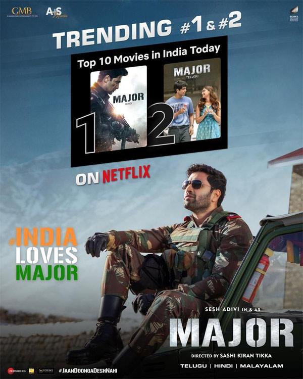 Major Ranked Number 1 On Netflix Trends List