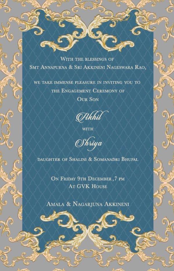 Akhil's Engagement Invitation