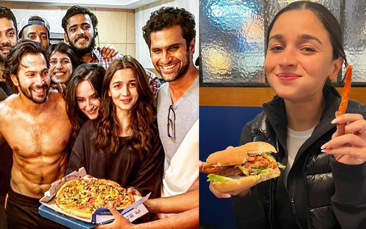 Alia eats Pizza after Gucci