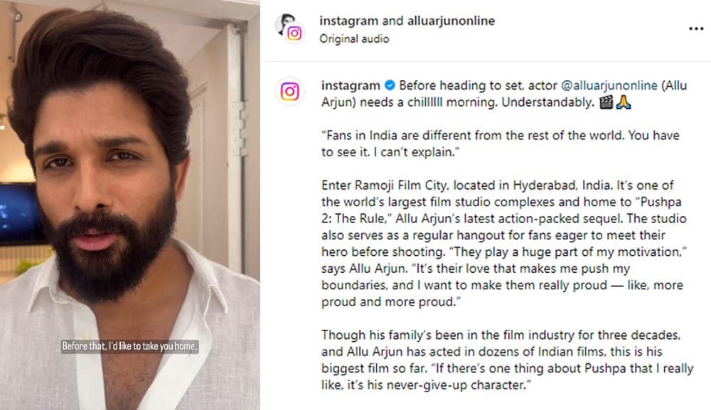 Instagram Interesting Video With Allu Arjun