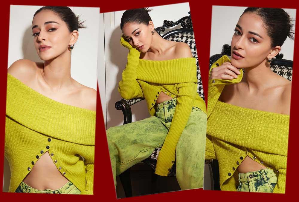 Ananya Panday gives a twist in green jeans