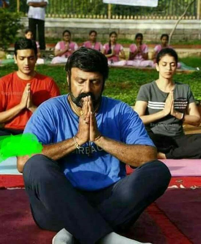 Balakrishna's Typical Yogaasana!