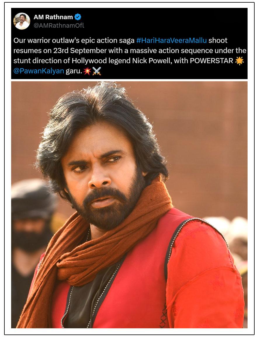 Hari Hara Veera Mallu Resumes Shooting On September 23