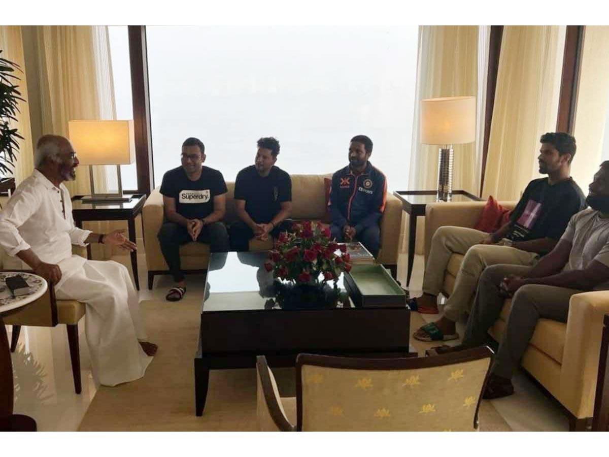Indian Cricketers meet Rajinikanth