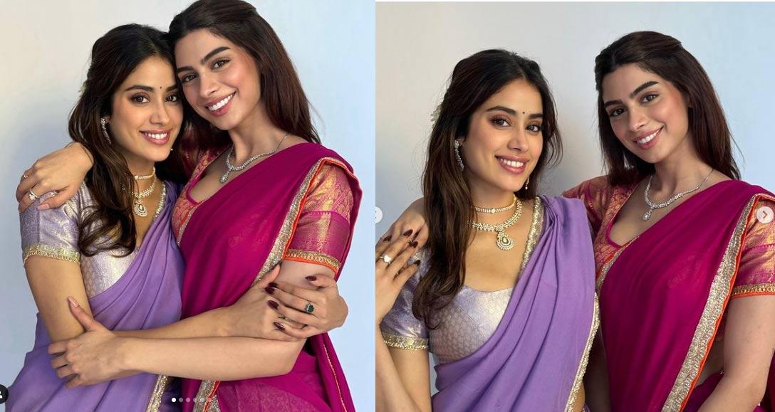 Janhvi spotted along with her younger sister at Dharma Productions