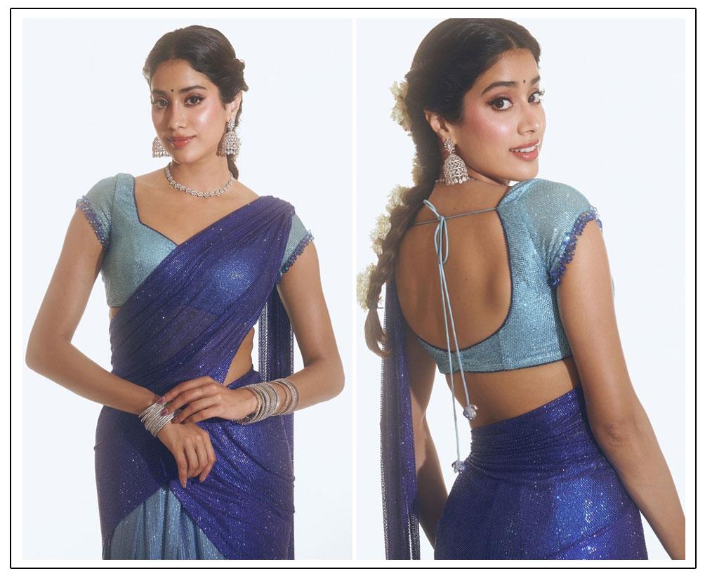 Janhvi Kapoor Sparks In Shimmering Saree