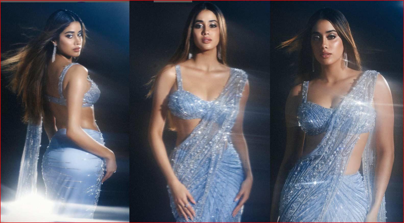 Janhvi slays in blue turns sensuous in blue