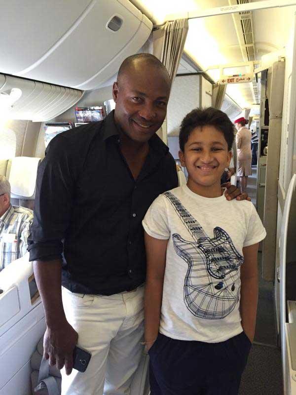 Mahesh's Son with Legendary Cricketer