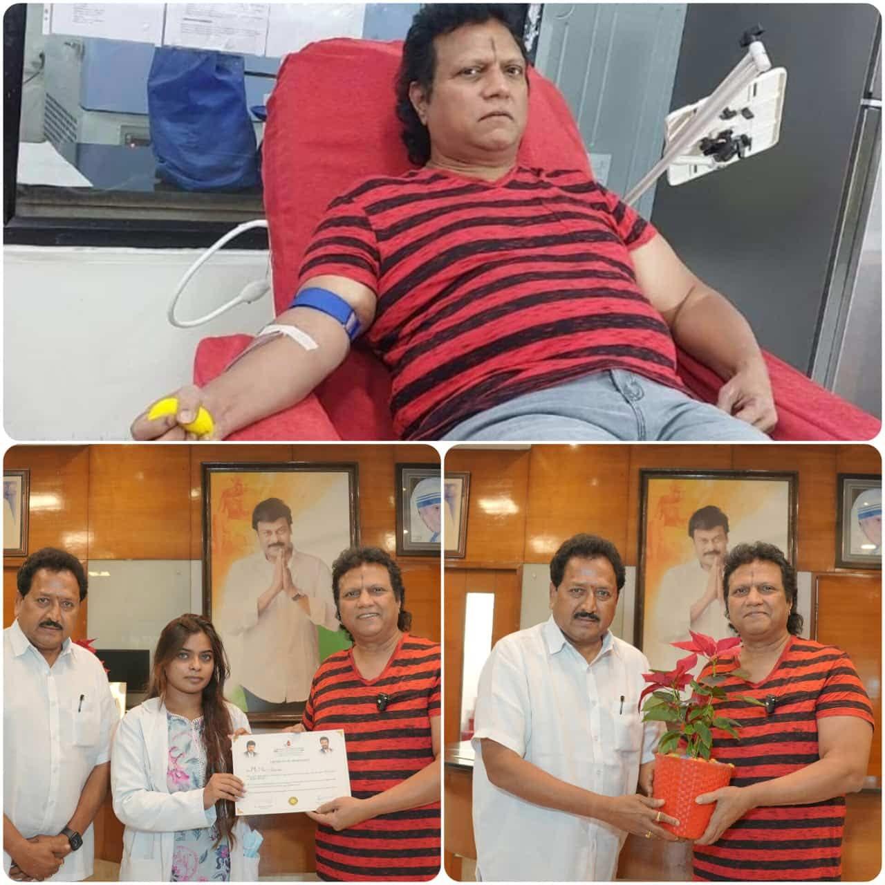 Mani Sharma donates blood at Chiranjeevi Blood Bank