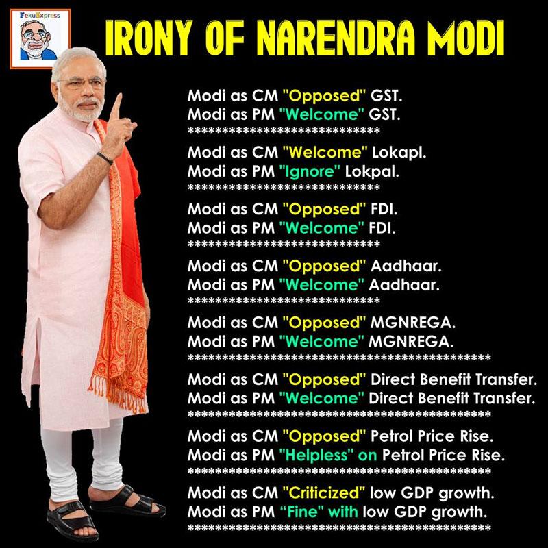 Irony of Modi As a CM and PM!