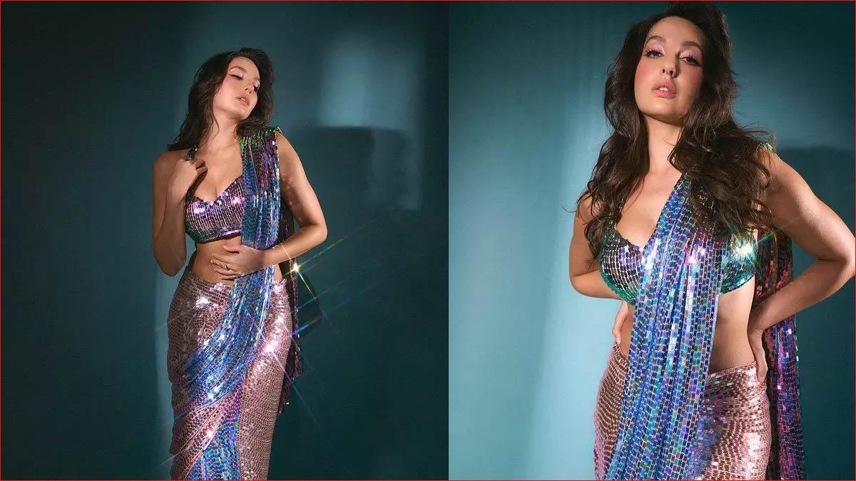 Norah Fatehi seduces in saree