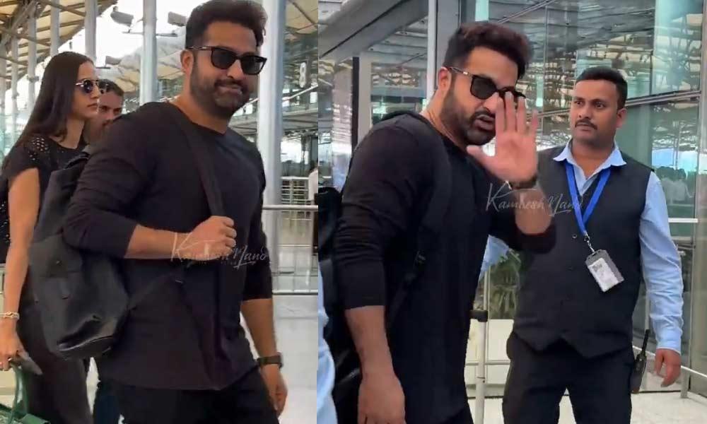 NTR Along With His Wife Appeared In Airport Leaving For His Bday Celebrations