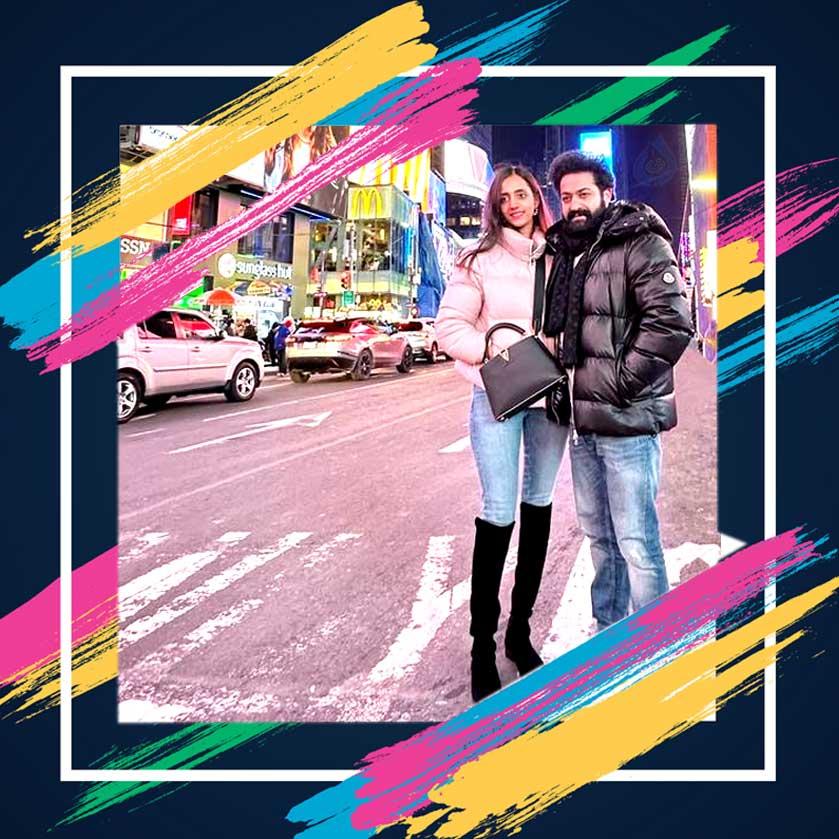 NTR with his wife Lakshmi Pranathi in NewYork
